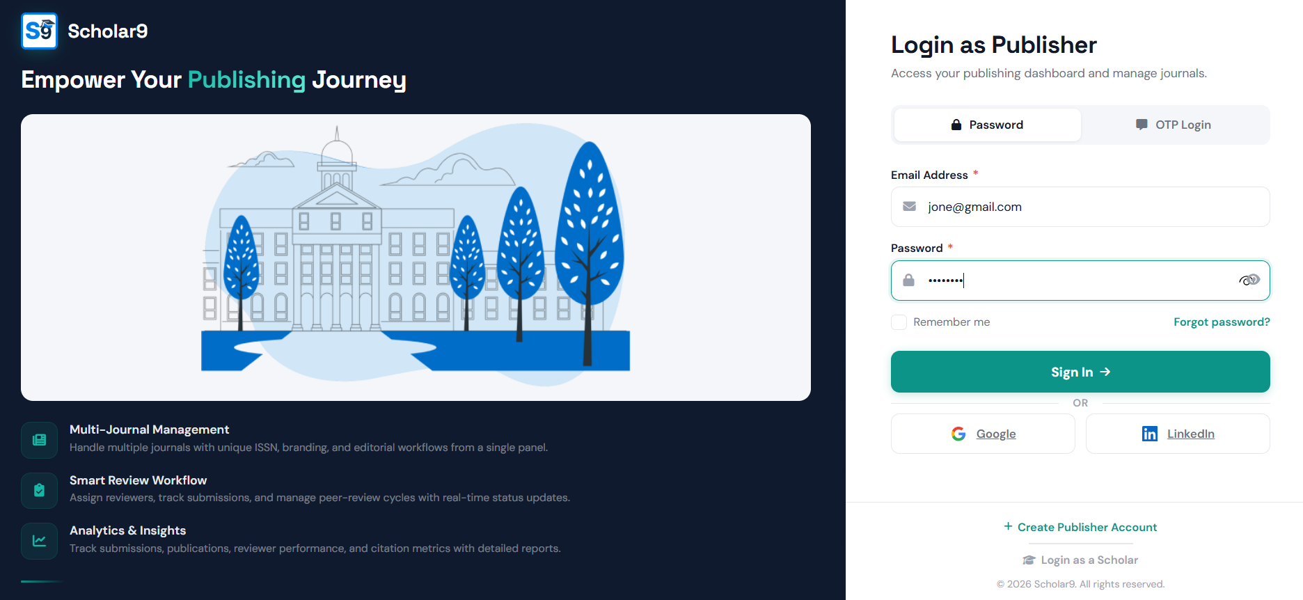 Publisher Login