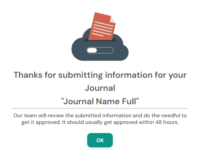 Journal Successfully Added