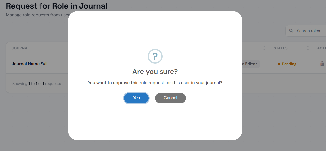 Edit Confirmation Popup