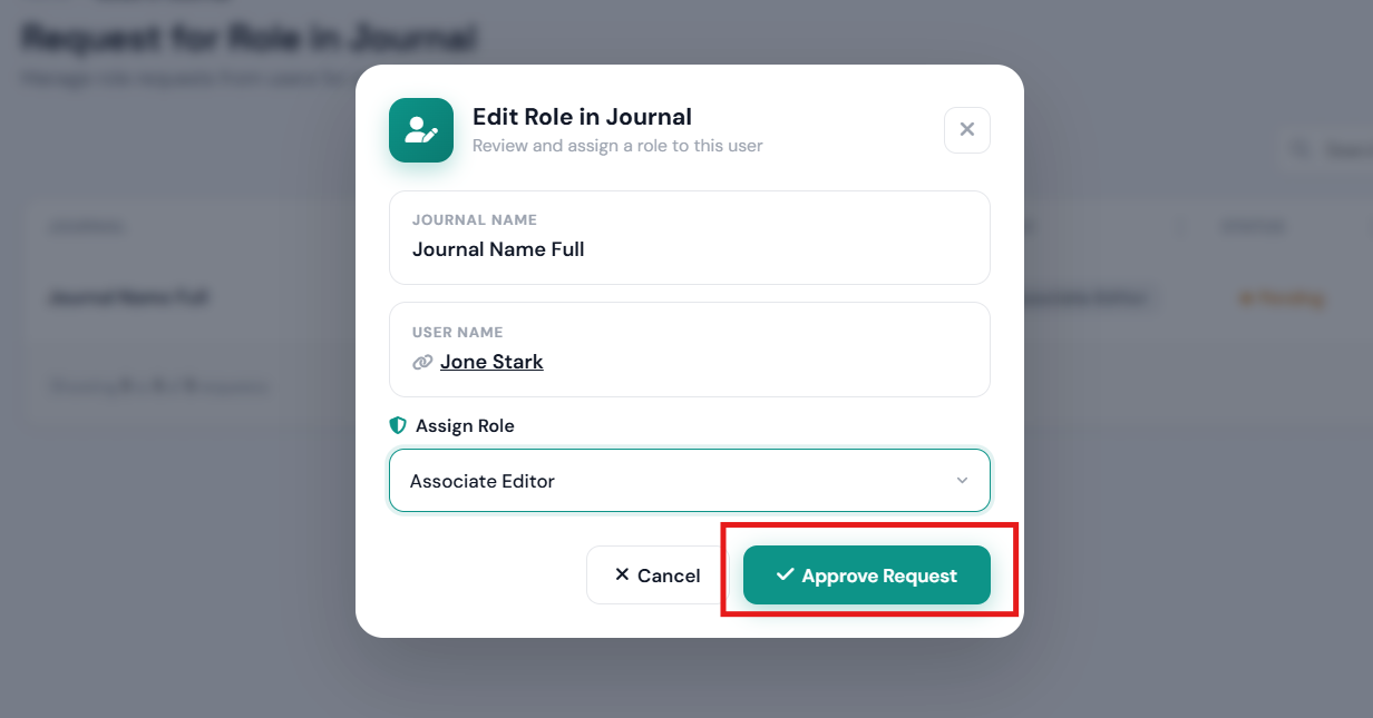 Edit Role Form