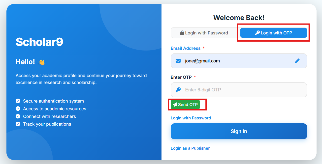 Login with OTP