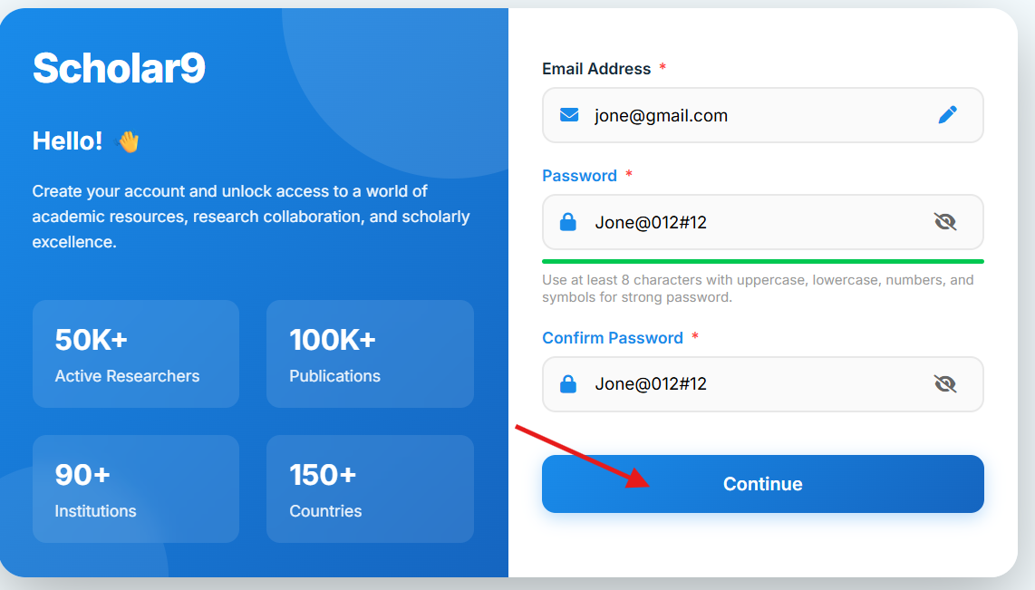 Registration Password Setup