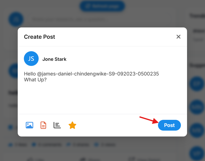 Click Post Button