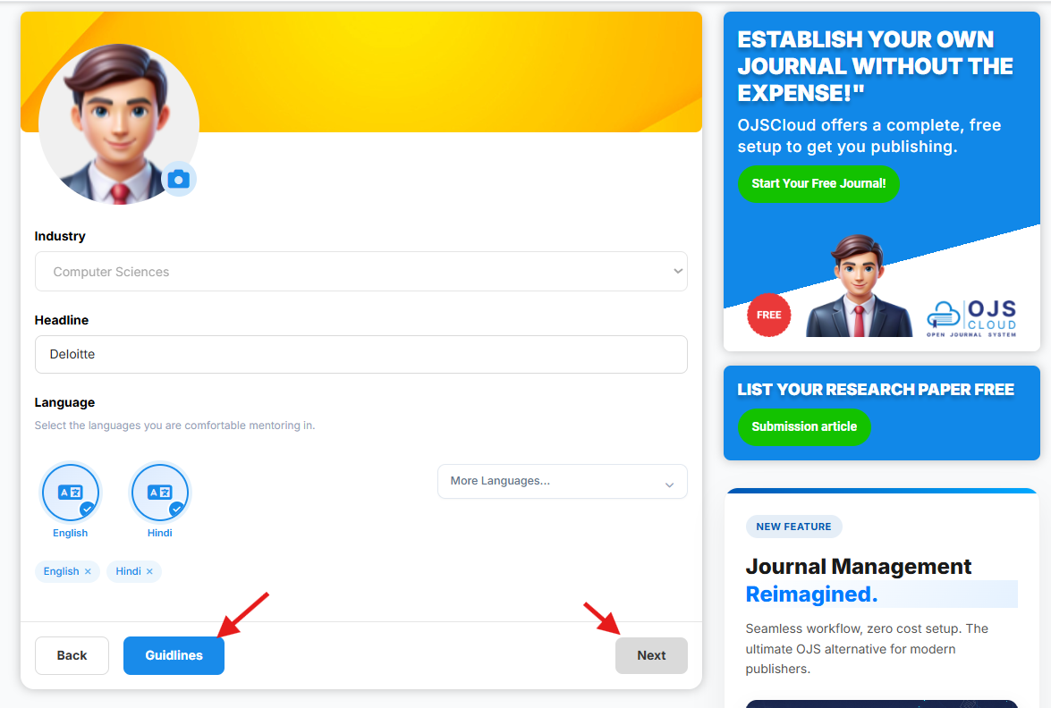 Application Form Step 1