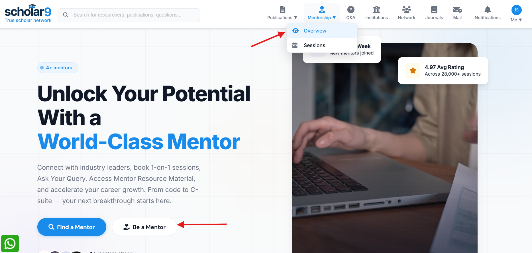 Navigate to Mentorship and Apply