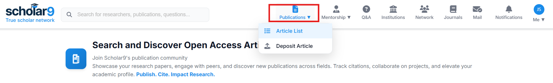 Navigate to Publication