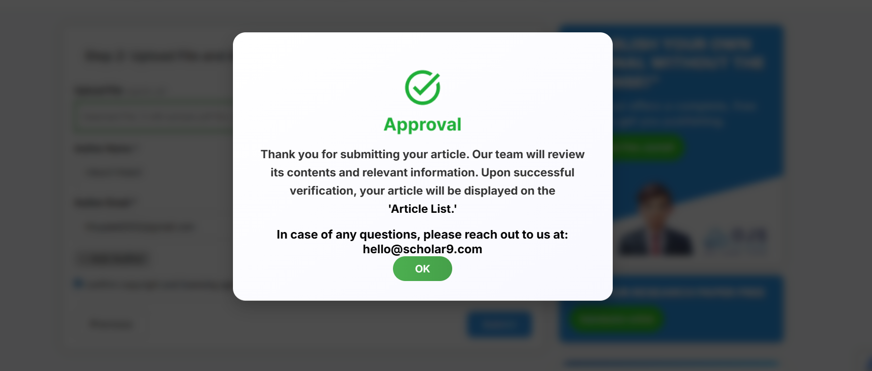 Submission Success