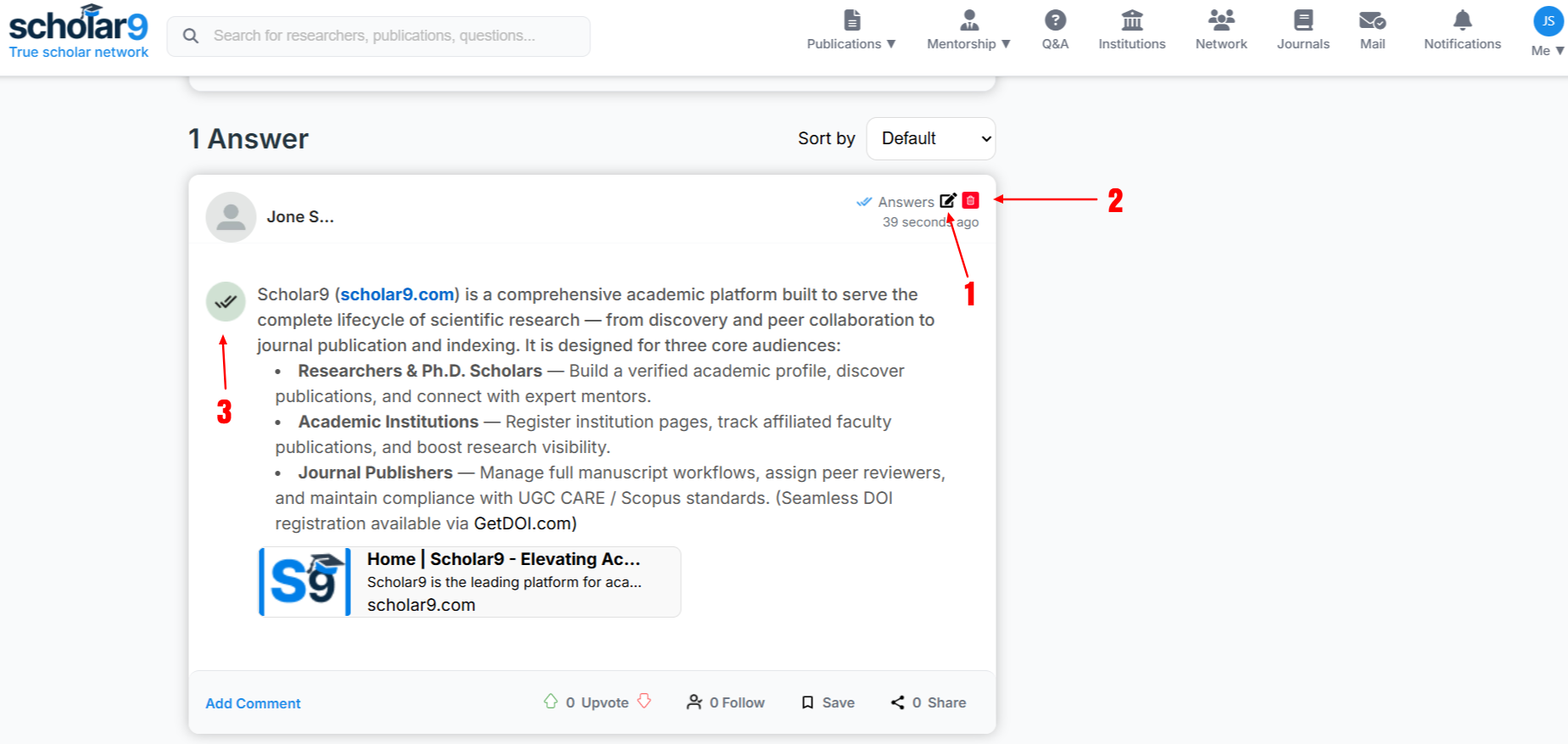 Managing Answers
