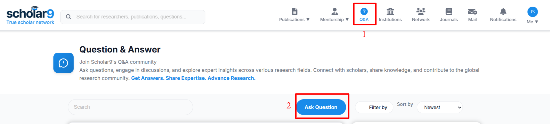 Click on Q&A and Ask Question