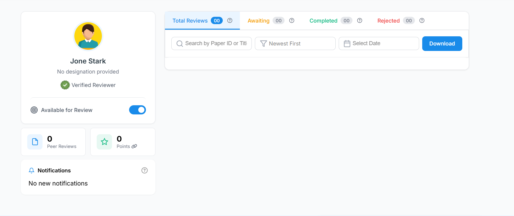 Reviewer Dashboard Overview